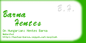 barna hentes business card